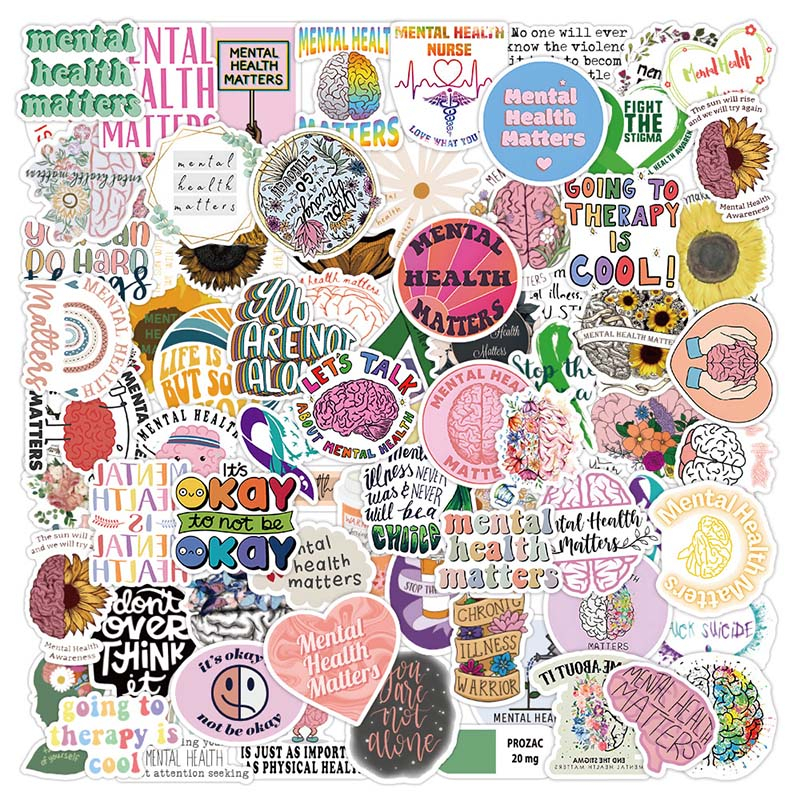 Mental Health Awareness Stickers I 50pcs Vinyl Waterproof Mental Health ...