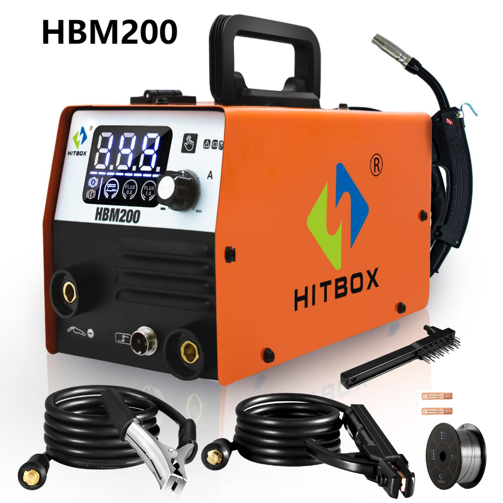 HITBOX MIG Welder 200Amp - 220V 2 In 1 Gasless Flux Core Welder ARC ...