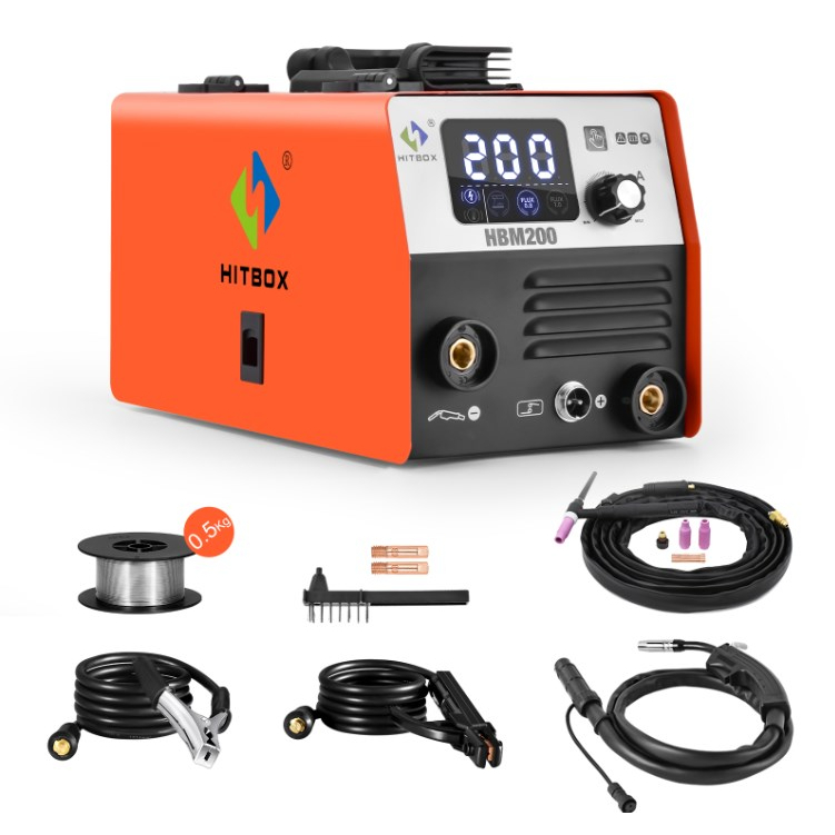 HITBOX HBM200 200A 220V Gasless MIG Welder - Flux Core MIG No Gas ...