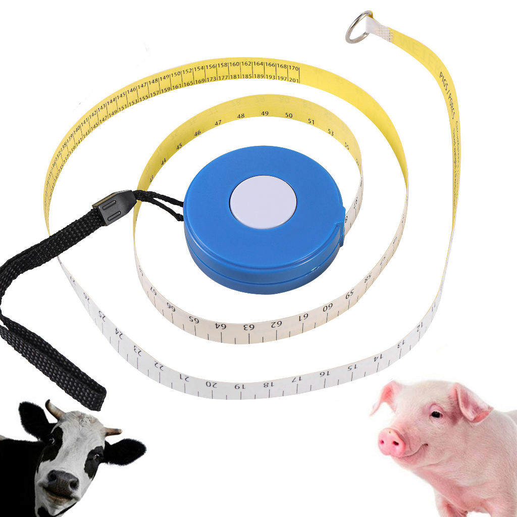 2.5m Cow Pig Weight Measuring Ruler Retractable Tape Measure Farm