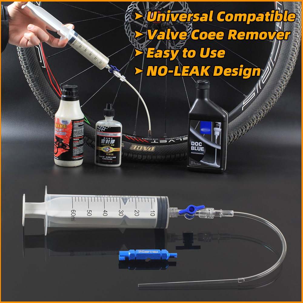 RISK RL225 Cycling Bike Bicycle Tubeless Tyre Sealant Injector Injection Tool Schrader Presta