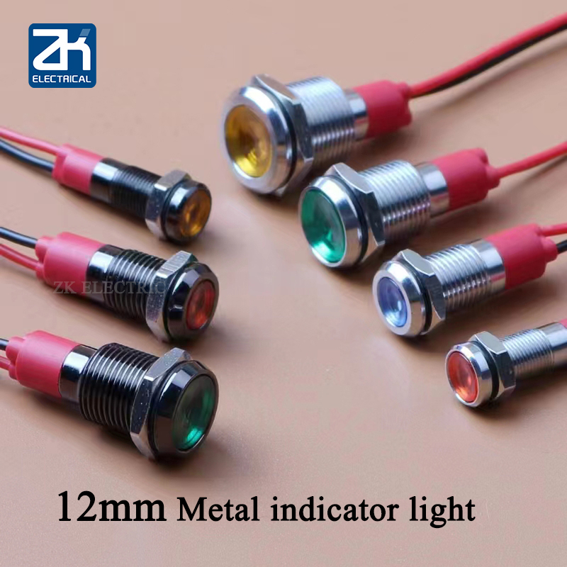 12mm Metal LED warning indicator light, IP67 waterproof signal light ...