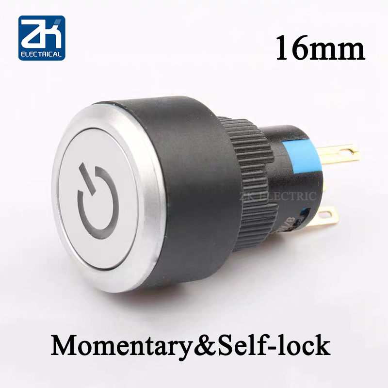 MU 16mm plastic button switch, 5pin selflocking and selfresetting