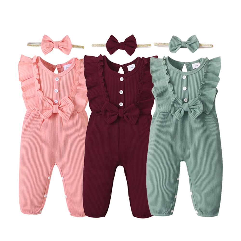 Mikrdoo Baby Girl Ribbed Clothes for 018 Months Romper Set Shopee
