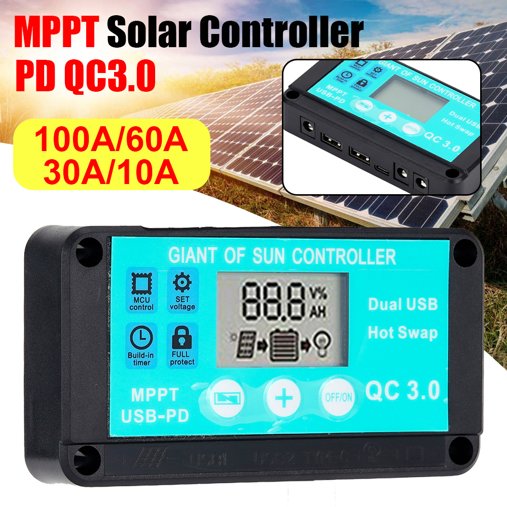 12/24V MPPT Solar Charge Controller Multiple Protection Solar Solar ...