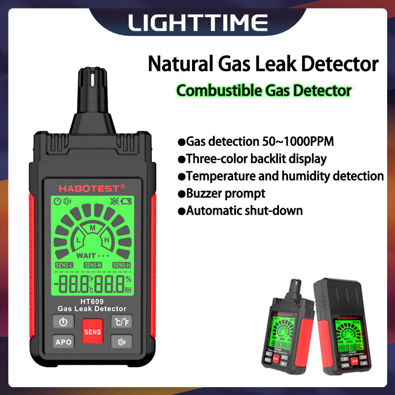 Natural Gas Leak Detector Combustible Gas Detector LCD Backlight