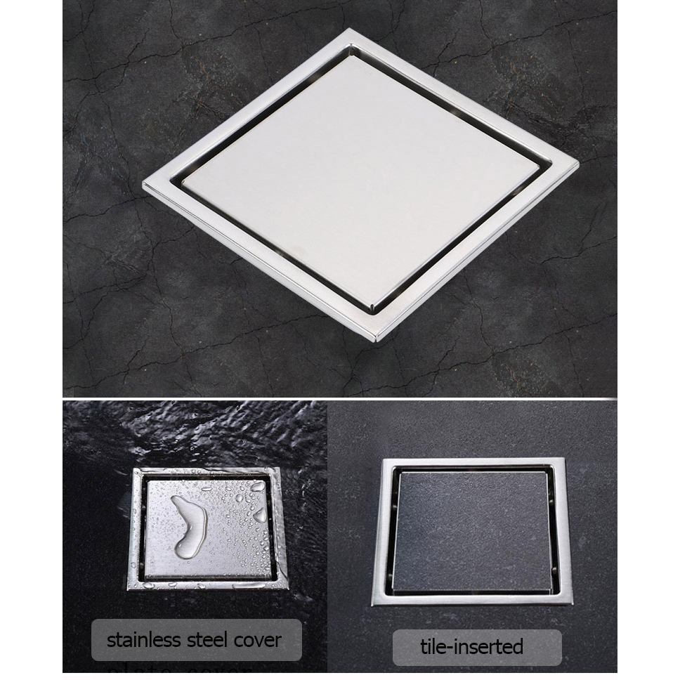 110x110mm Stainless Steel Square Shower Floor Drain,2in1 Shower Drain