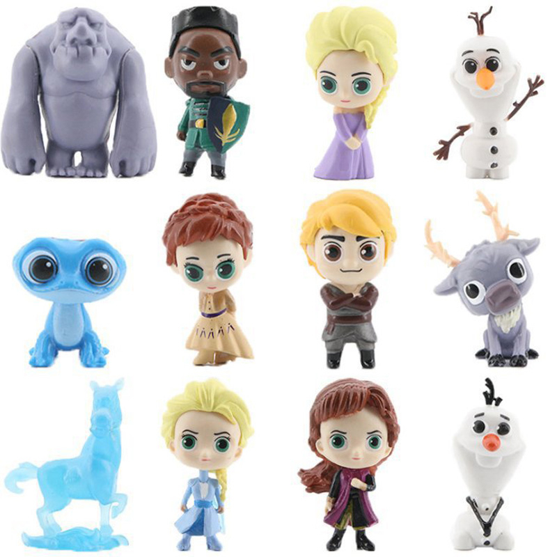 12pcs/kit Elsa Anna Princess Kristoff Sven Olaf Miniature Anime Figures ...