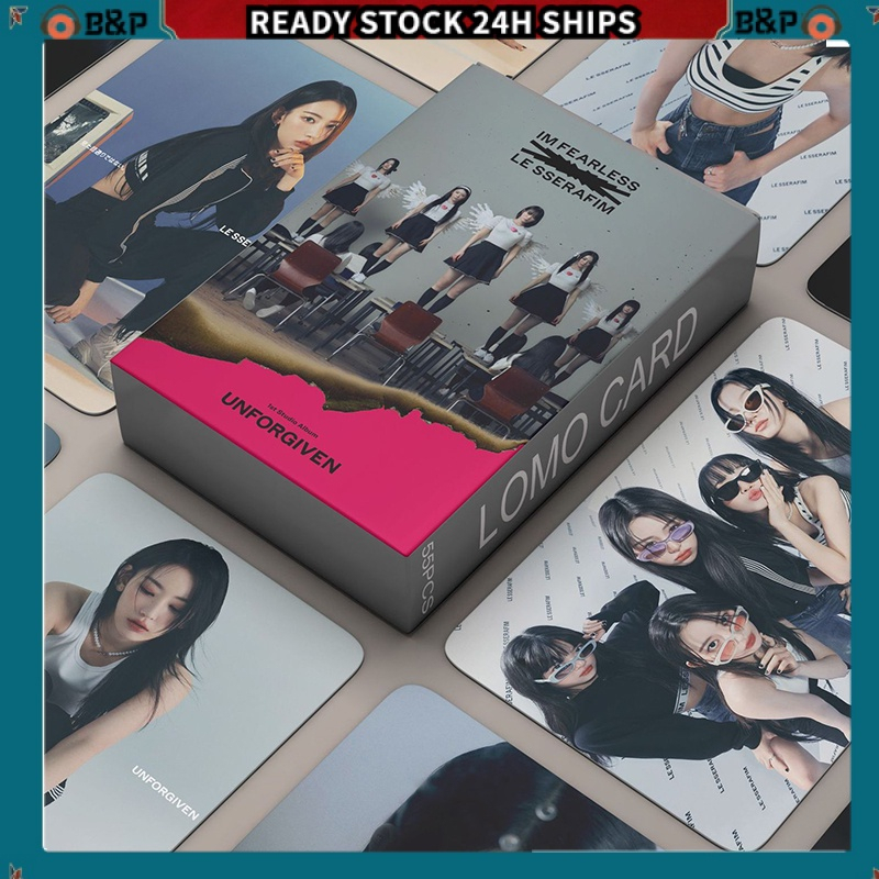 B&P 55pcs/box LE SSERAFIM Photocard UNFORGIVEN Album LOMO Card Postcard ...