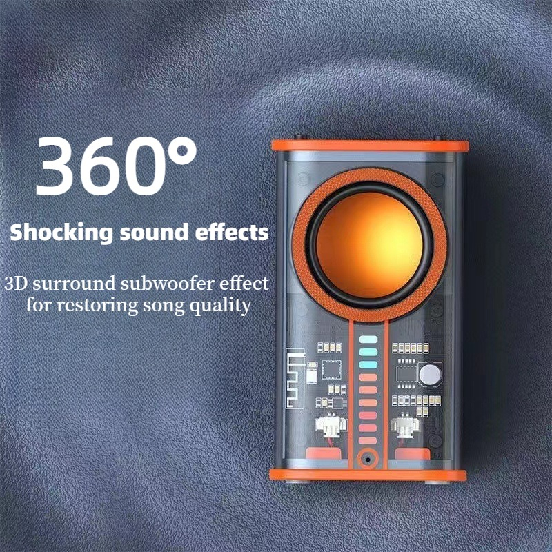 Transparent Bluetooth Speaker Mini Audio Cyberpunk Style Small Portable ...