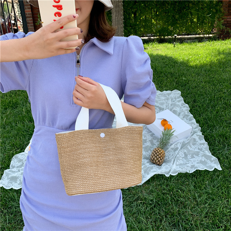 Woven handbag beach vacation bag Korean bag women 2023 spring and