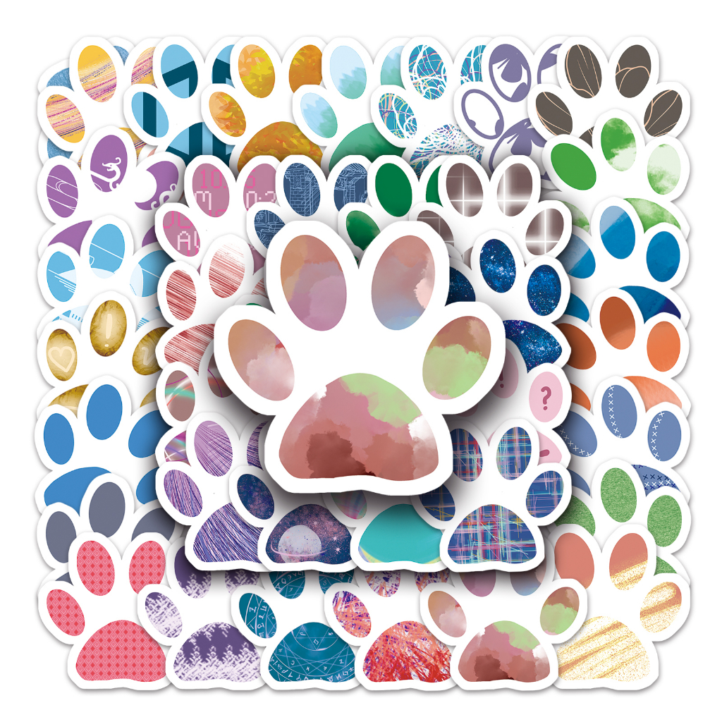 50 Piece Funny Dog Foot Stickers Waterproof DIY For Phones Laptop Car ...