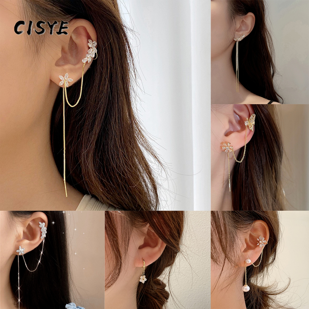 A Pair Of Long Earrings Tassel Earrings Ear Cuff Korean Earrings Ear Clip - Main Image