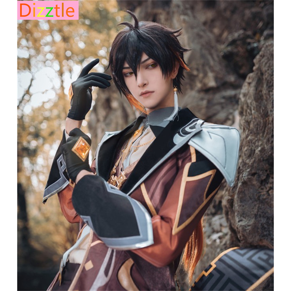 Game Genshin Impact Zhongli Cosplay Costume Zhong Li Archon Full Set ...