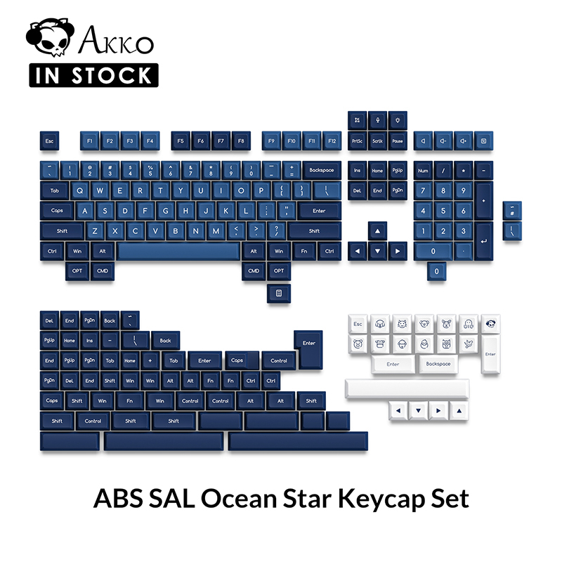 Akko Ocean Star Full Keycap Set, SAL Profile, 195-key ABS Key Caps for ...