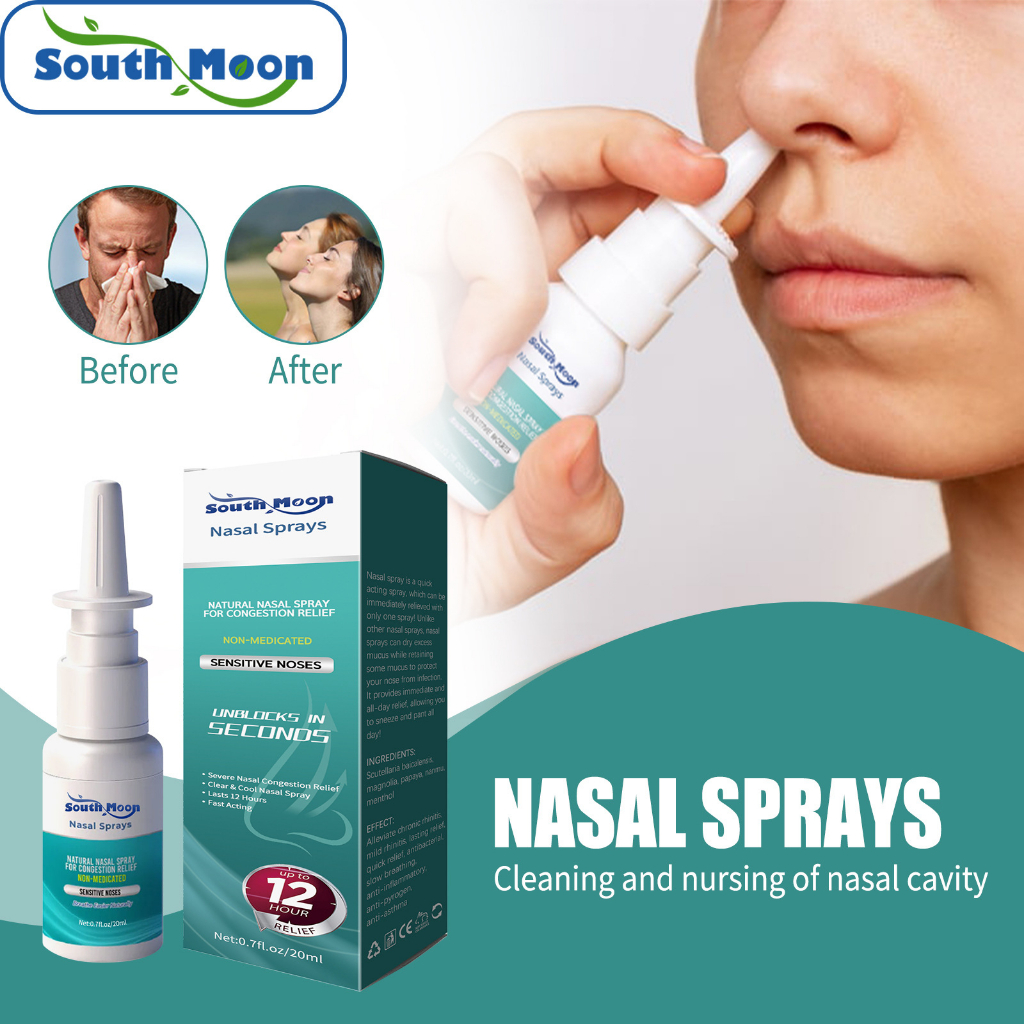 South Moon Herb Medical Nasal Spray 20ml for Sinus Rhinitis Chronic ...