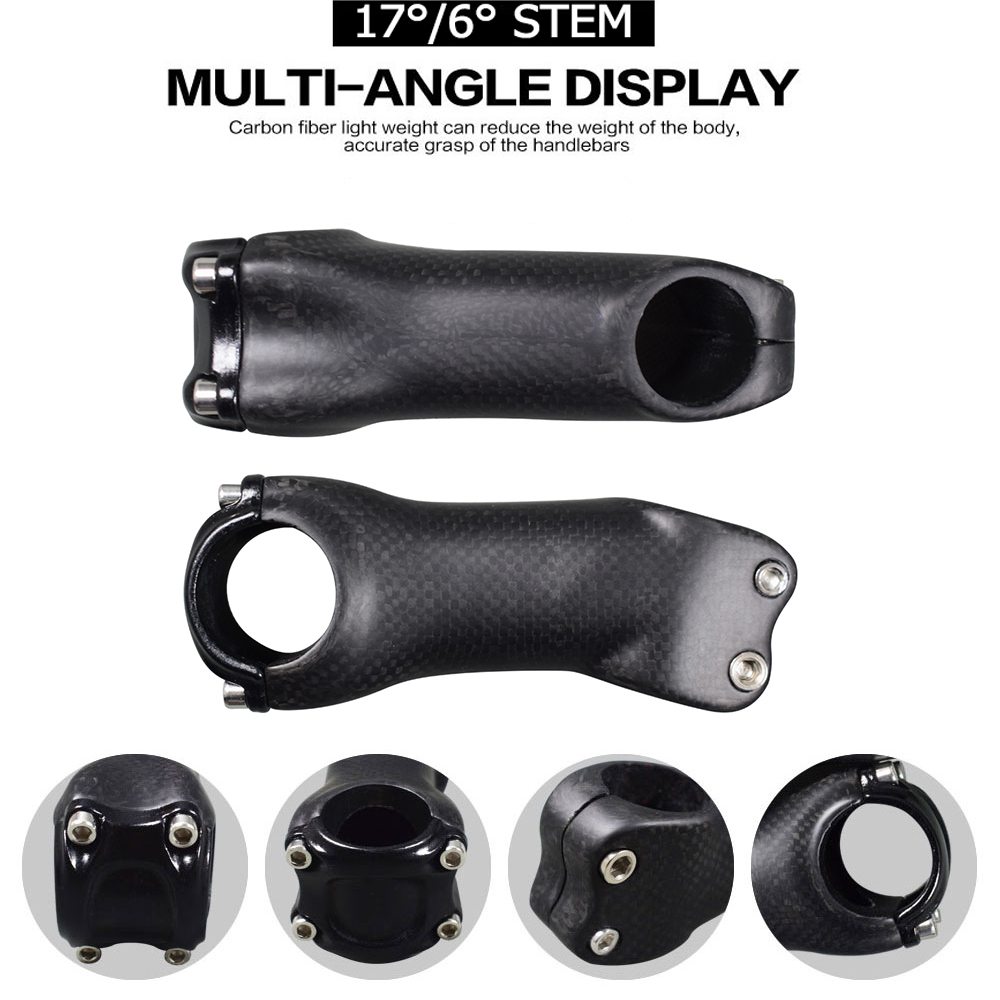 AIRWOLF 6°/17° Carbon Fiber MTB Road Mountain Bike handlebar stems