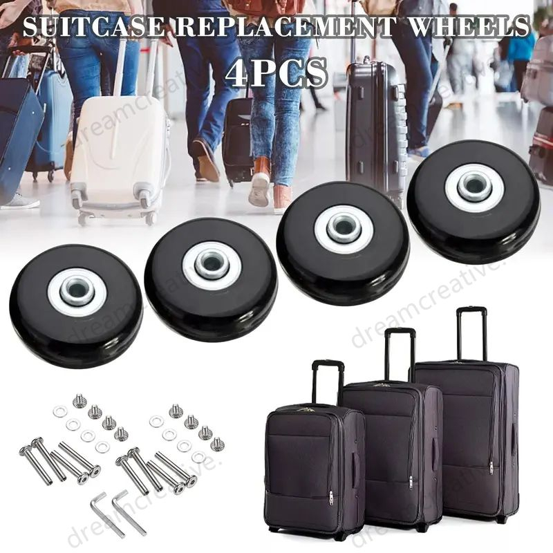 4pcs 40/45/50MM Suitcase Luggage Wheels Replacement Rubber Wheels