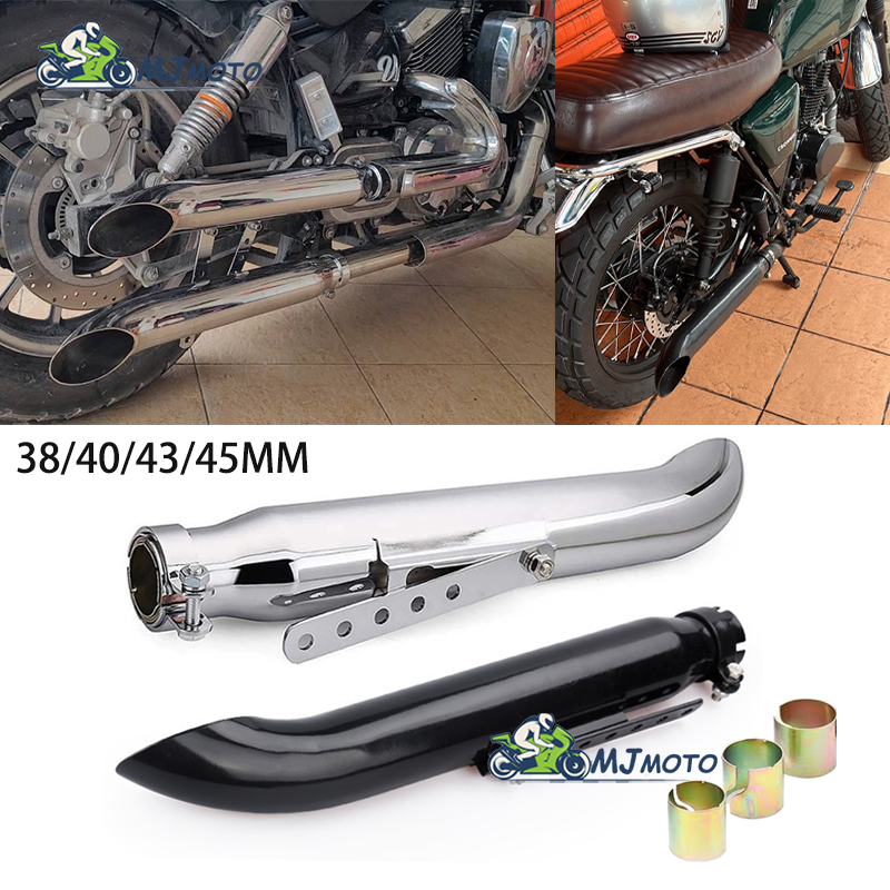 【MJMOTO】20 inch Universal Motorcycle Exhaust Pipe Cafe Racer Exhaust ...