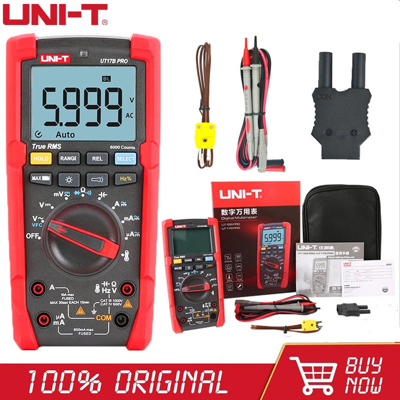 UNIT Digital Multimeter True Rms Ut17B Pro Ut15B 1000V Ac Dc 6000 Display Digits Vfc 600V