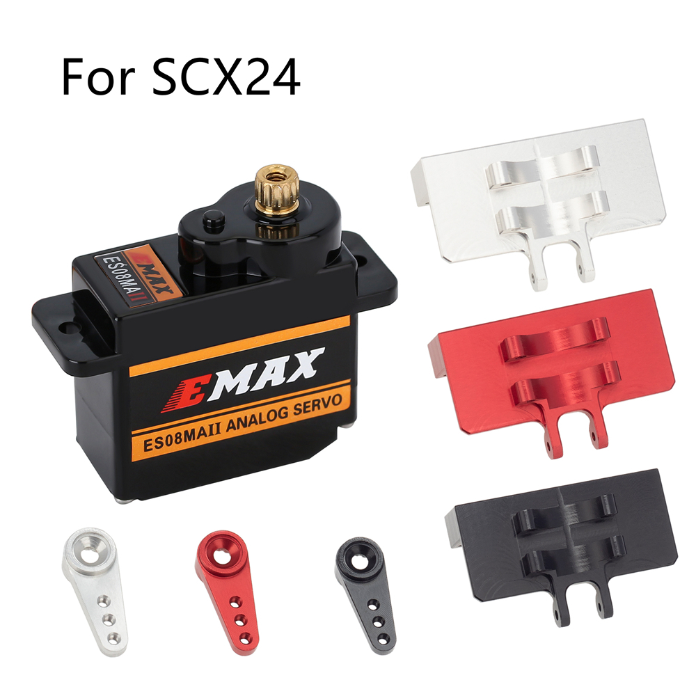 RC EMax ES08MA II Analog Servo with Metal Mount&15T Arm for Axial scx24 Gladiator Bronco C10 JLU