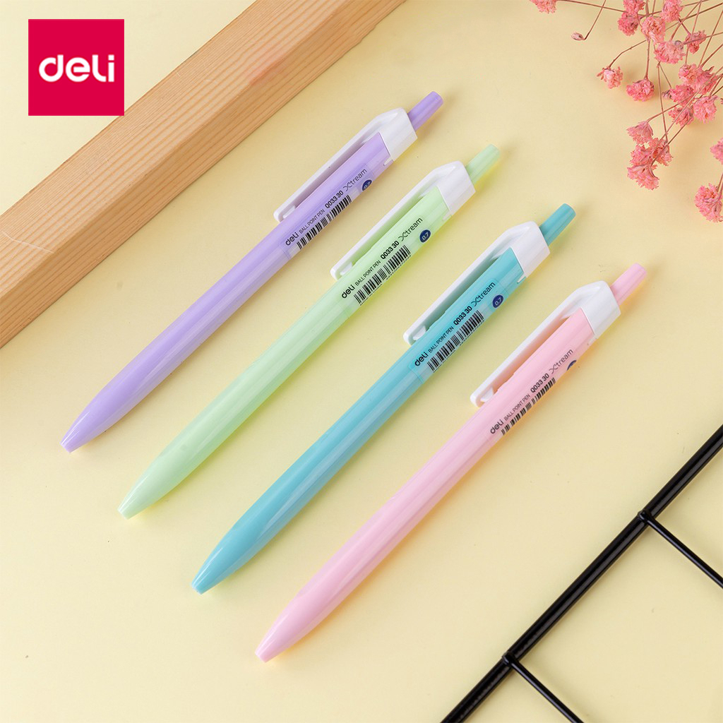 Deli Colorful 0.7mm Blue Ink Ball Pen Ballpoint Pens Smooth Writing ...