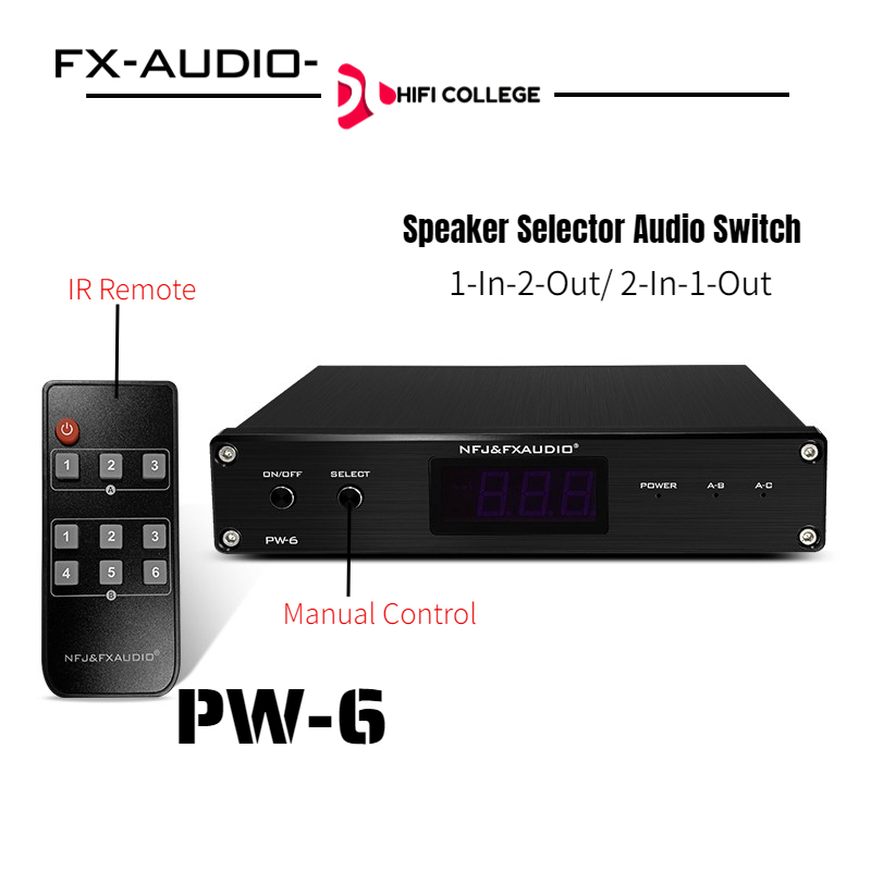 FX Audio PW6 Speaker Selector Audio Switch 1in2out/ 2in1out Pair