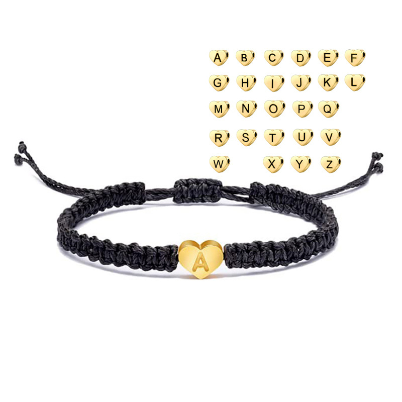 Rinhoo Gold 26 Letter Bracelet English First Mother Friendly Friendship Bracelet Couple Woven