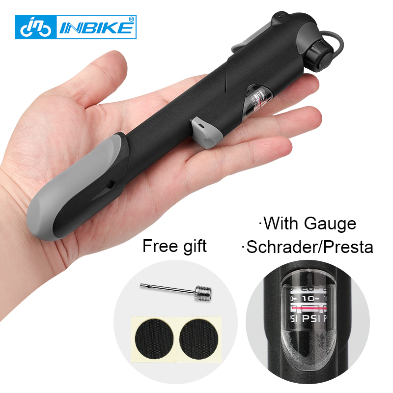 INBIKE Portable Bicycle Pump Mini Hand Pump Cycling Air Pump Ball Toy Tire  Inflator Schrader Presta MTB Mountain Bike Pump
