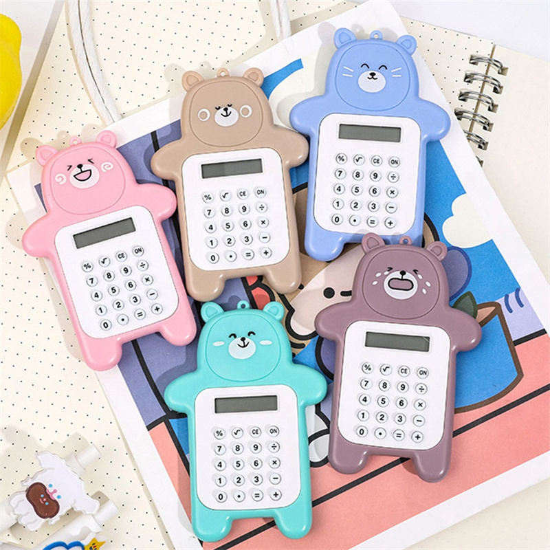 Portable Mini Calculator Pocket Size 8 Digits Display Kawaii Cartoon ...