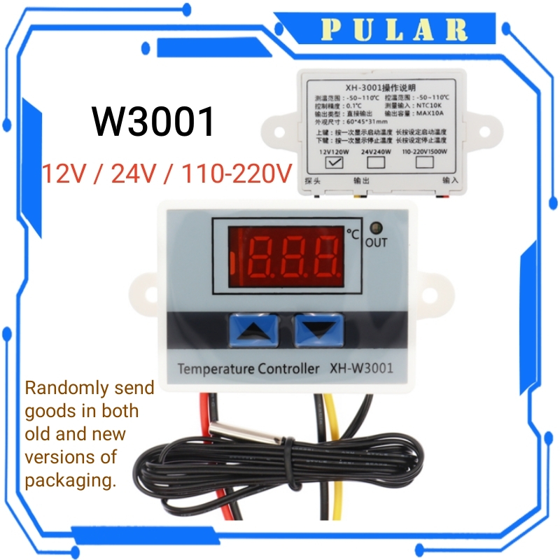10A 12V 24V 220VAC Digital LED Temperature Controller HW735 XHW3001