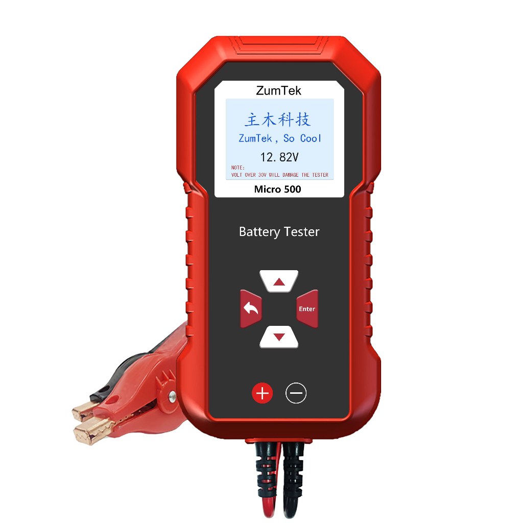 ZumTek Micro500 Tester CCA JIS 12V 24V Car Battery Tester Leadacid and