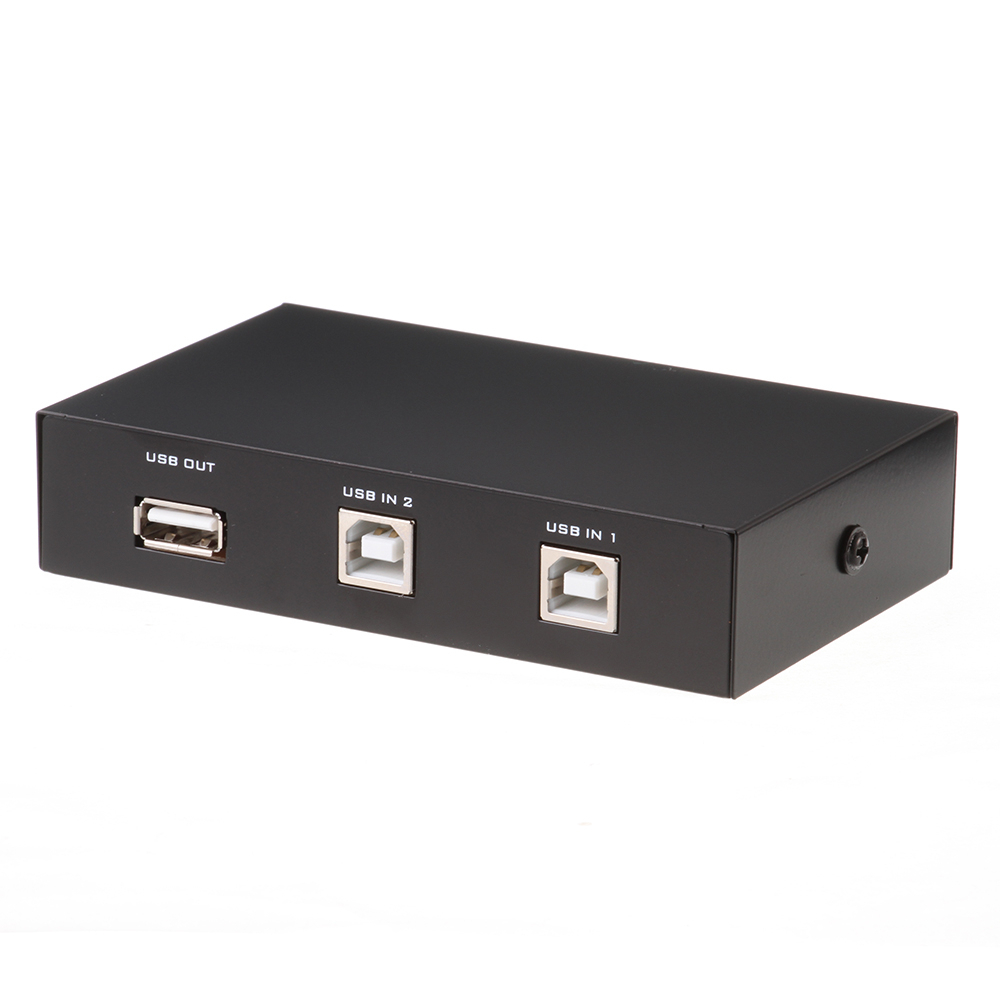 2 Ports USB 2.0 Sharing Switch Switcher HUB Adapter Box For 2 Computer