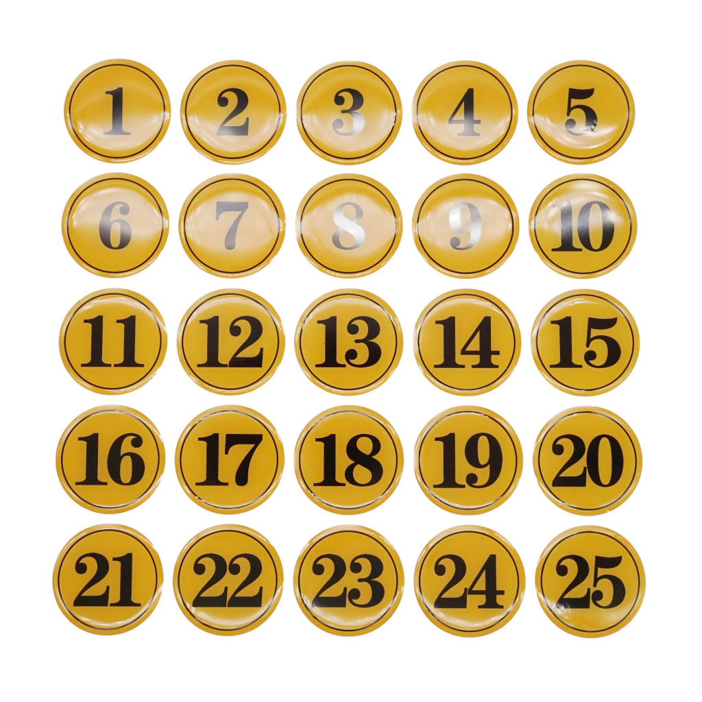 PVC stickers 40mm (125)Number sticker/table number sticker/restaurant