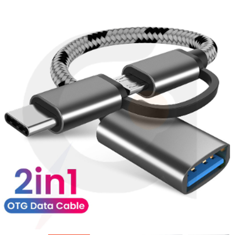 Two connectors in one OTG cable adapter to Micro USB to Type-C+Android ...