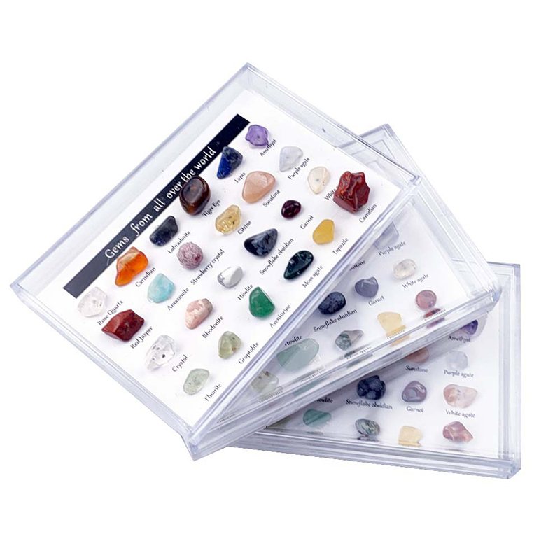 24pcs Multicolor Natural Crystal Agate Stone Ore Samples Rocks Mineral ...
