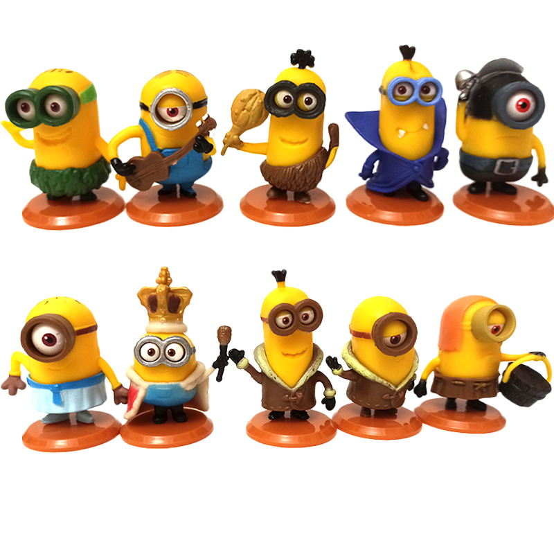 10pcs Minions Miniature Anime Figures Movie Character Dolls Kit Kids ...