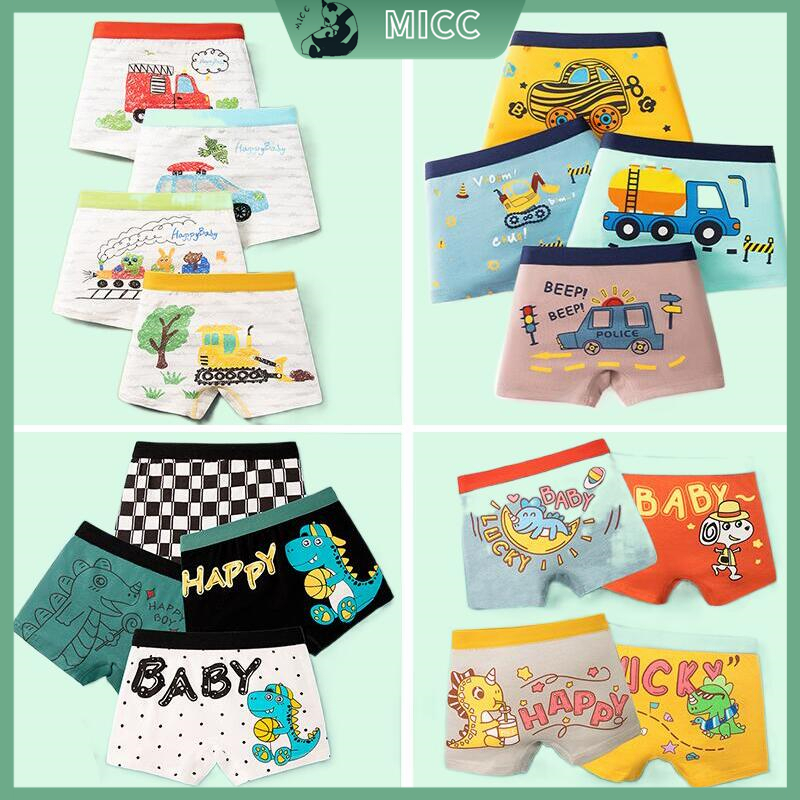 4pcs/box 1-12Y Boy Baby Kids Underwear Cotton Safety Antibiosis ...