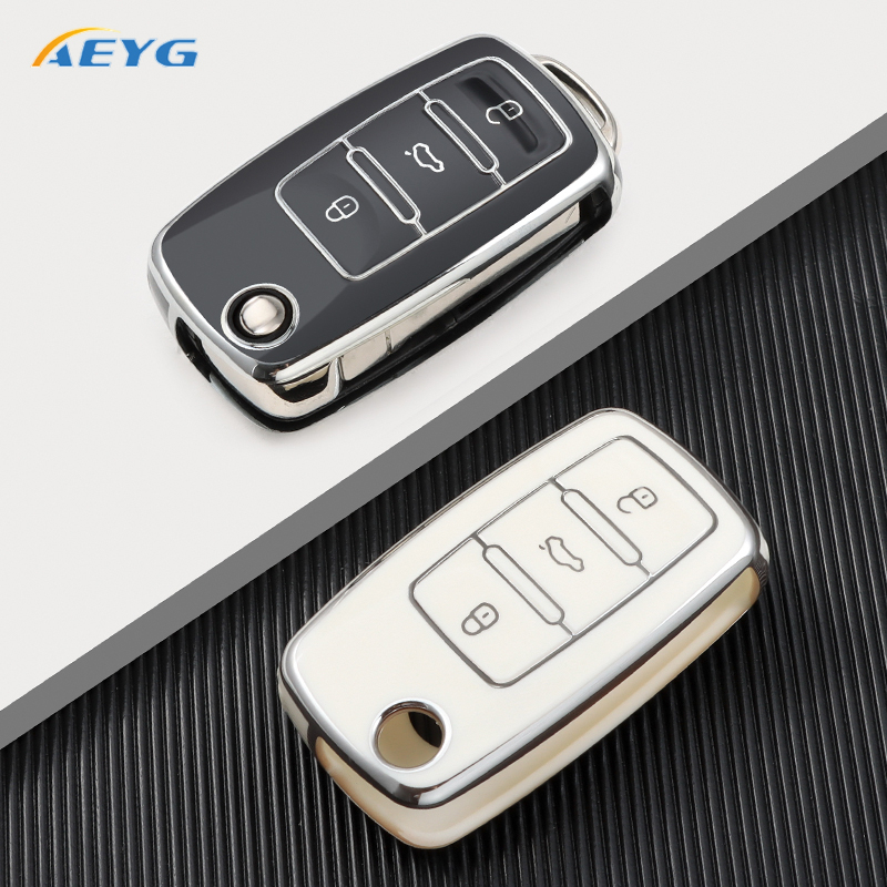 2 3 Buttons TPU Car Key Case Cover Shell Fob For VW Volkswagen MK4 Bora Golf 4 5 6 Jetta Passat