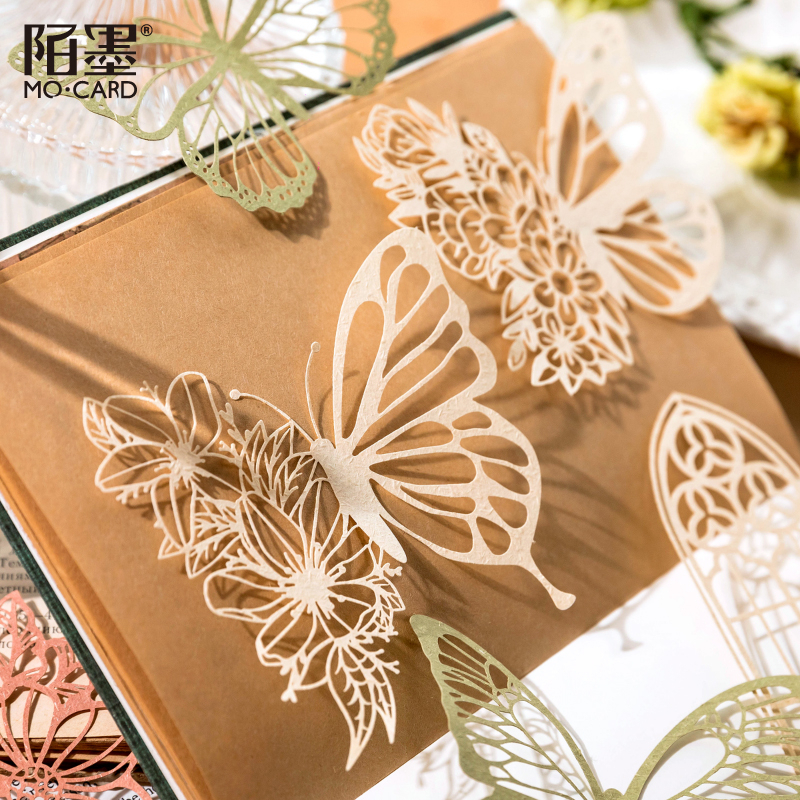 10 Pcs Lace Scrapbook Paper Butterfly Flowers Frame Cutout Decorative ...
