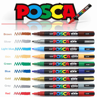 UNI POSCA Marker Pen Set POP Advertising Poster Graffiti Note Pen Color  Gloss Multicolor Pen PC-1M PC-3M PC-5M