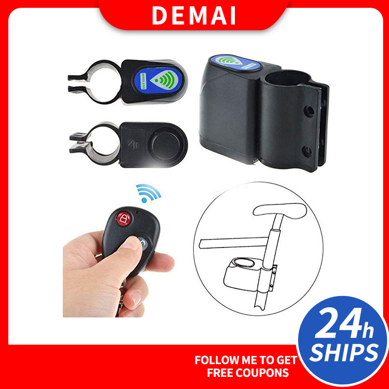 Bike Lock Cycling Lock Wireless Remote Control Vibration Alarm Bicycle ...