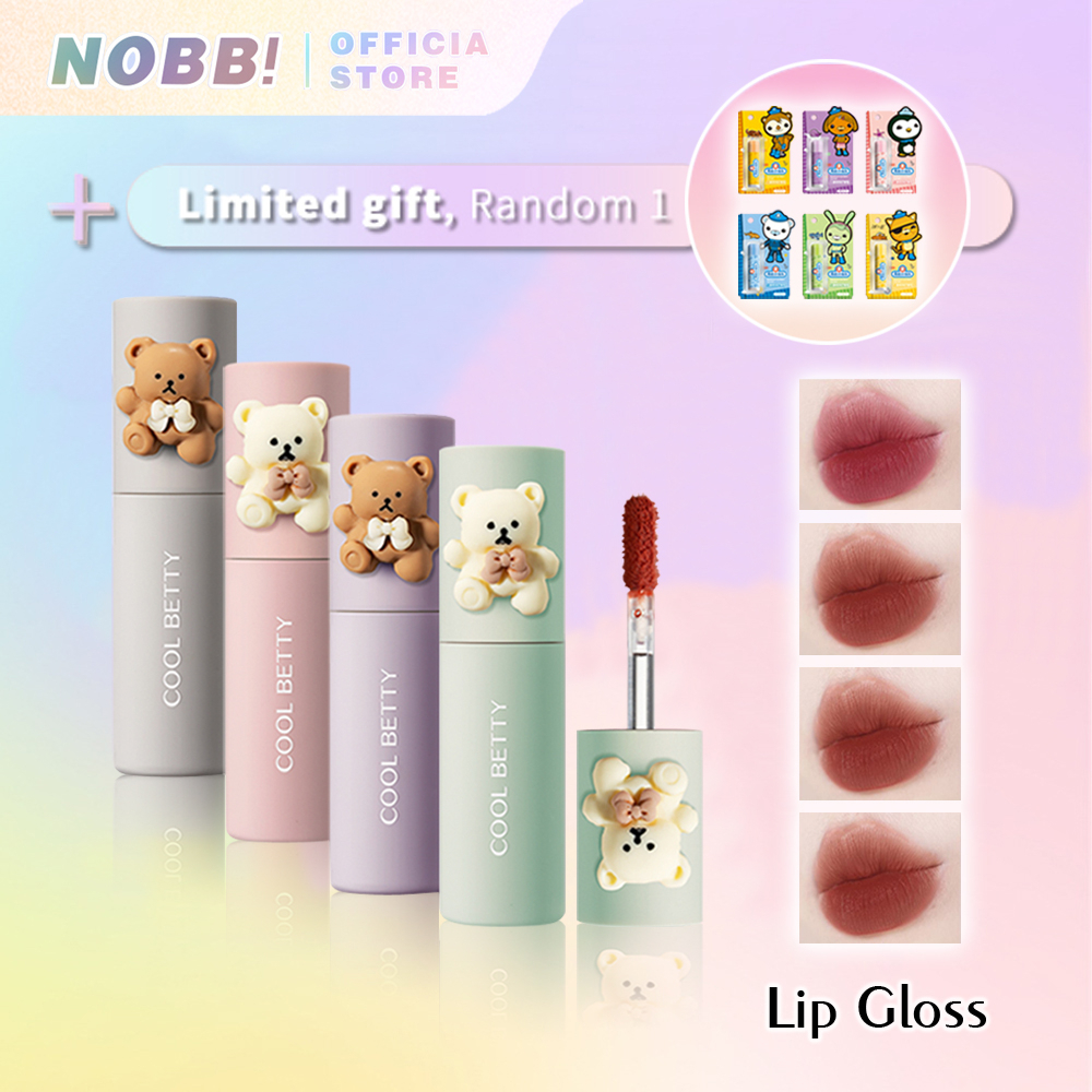 Nobb Lipstick Lasting Moisturizing Cute Bear Lip Gloss Lip Oil Velvet Lip Balm Air Small Lip