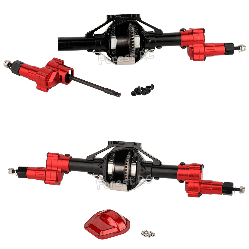 Forestrc CNC Metal Alloy 1:10 8T 29T Front Rear Portal Axle Set for 1/ ...