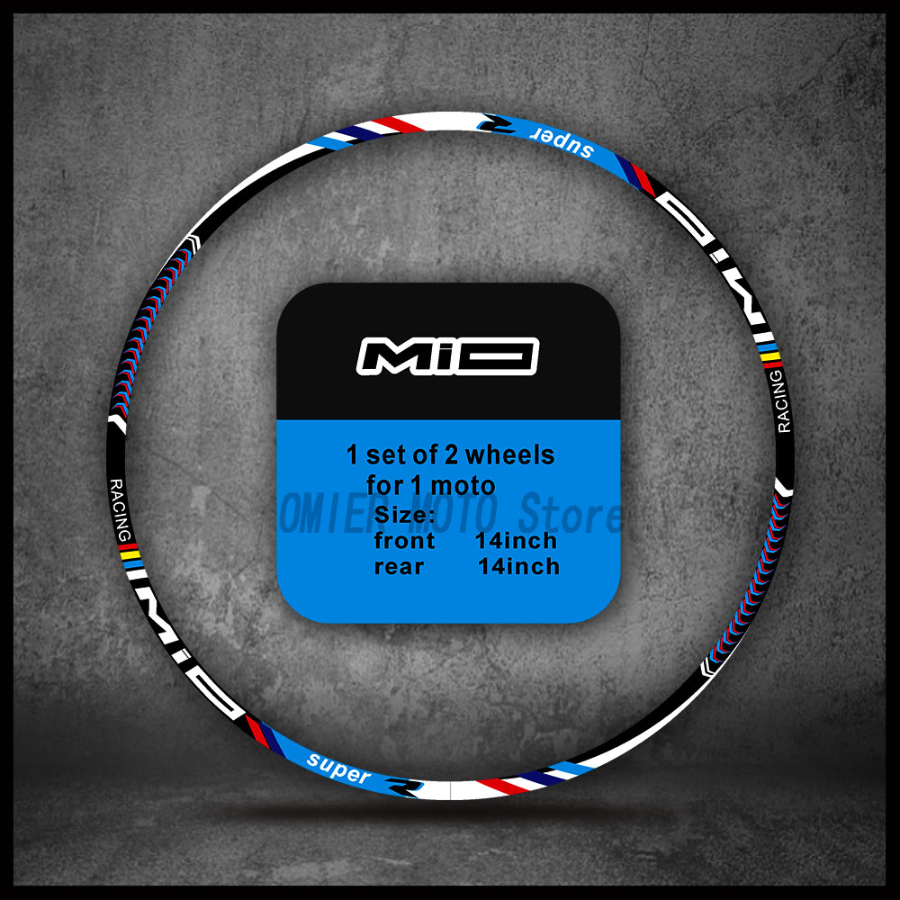 Reflective 14 Inch Motorcycle Wheel Hub Sticker Rim Decals Accessories ...