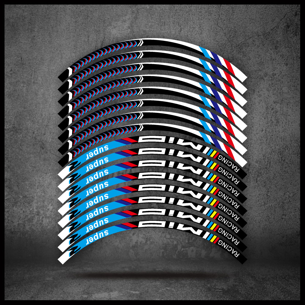 Reflective 14 Inch Motorcycle Wheel Hub Sticker Rim Decals Accessories ...