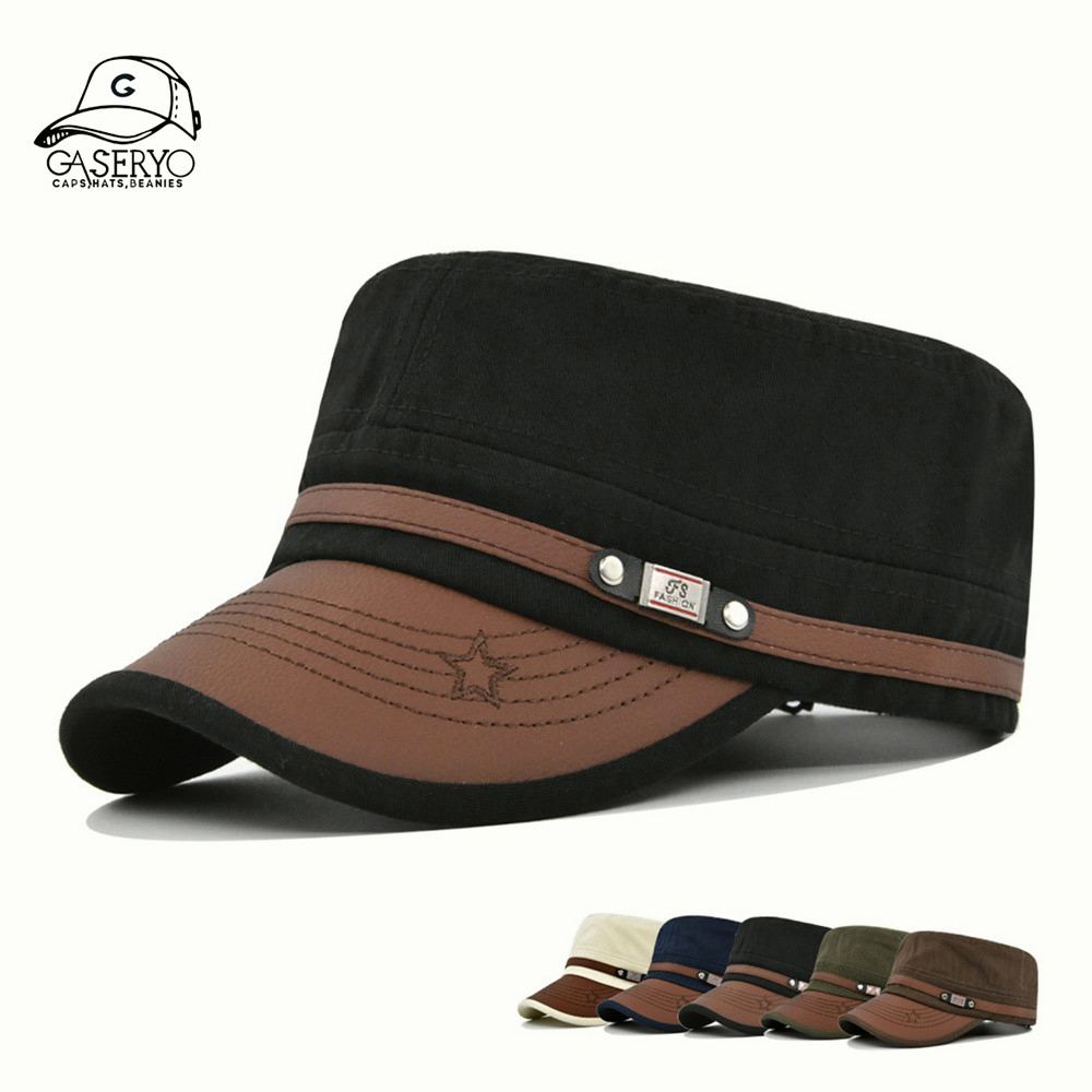 Gaseryo Men's and women's military caps flat baseball caps Shopee