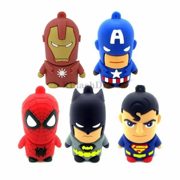 Marvel Series USB2.0 Cartoon Captain Batman Spider Man Superman Iron ...