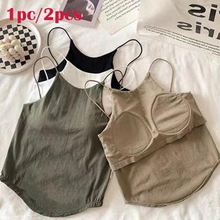 1Pc Solid Color Women's Spaghetti Strap Camisole With Built-In