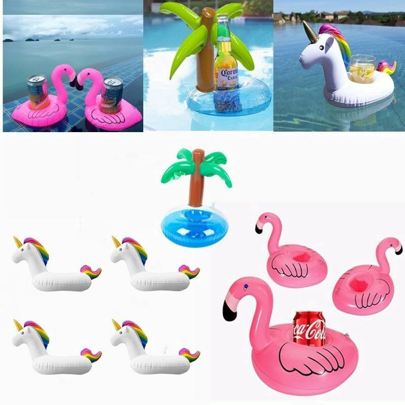 Float Flamingo Cup holder Coasters Inflatable Drink Holder For Swimming ...